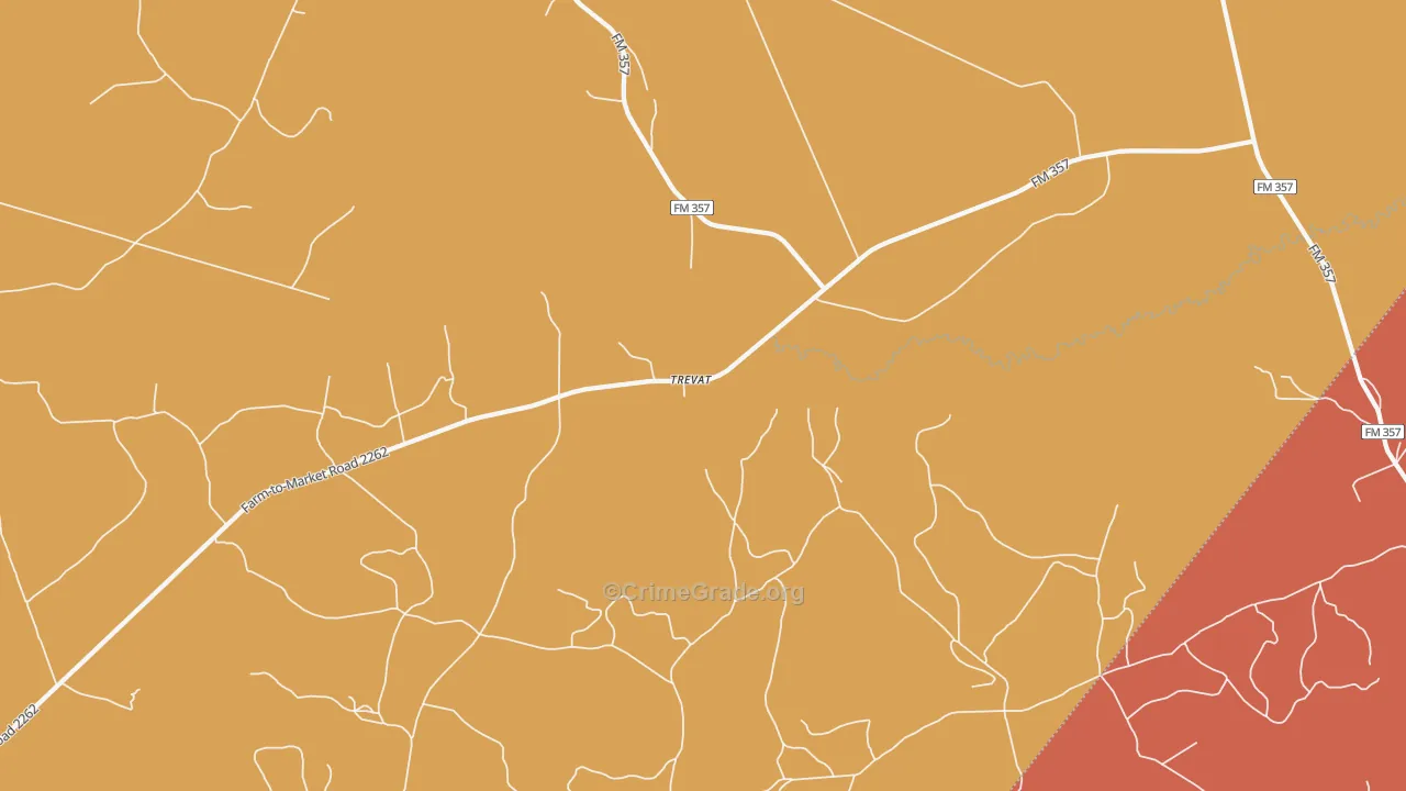 Trevat, TX Map of Murder Rates