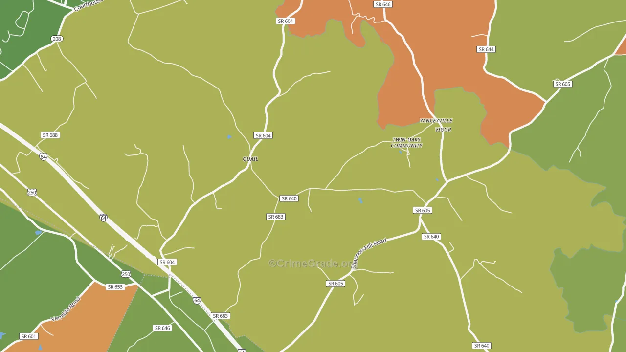 Trevilians, VA Map of Murder Rates