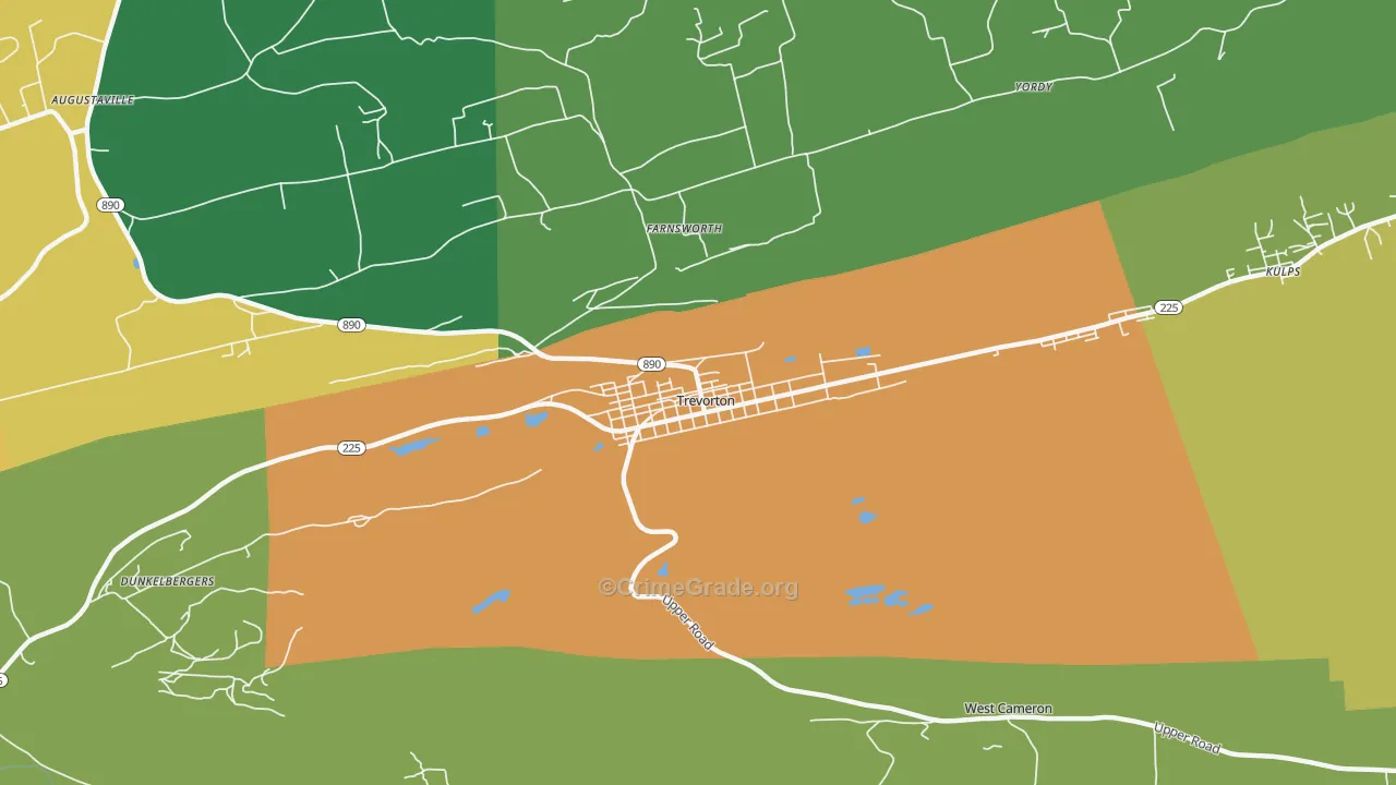 Trevorton, PA Map of Murder Rates