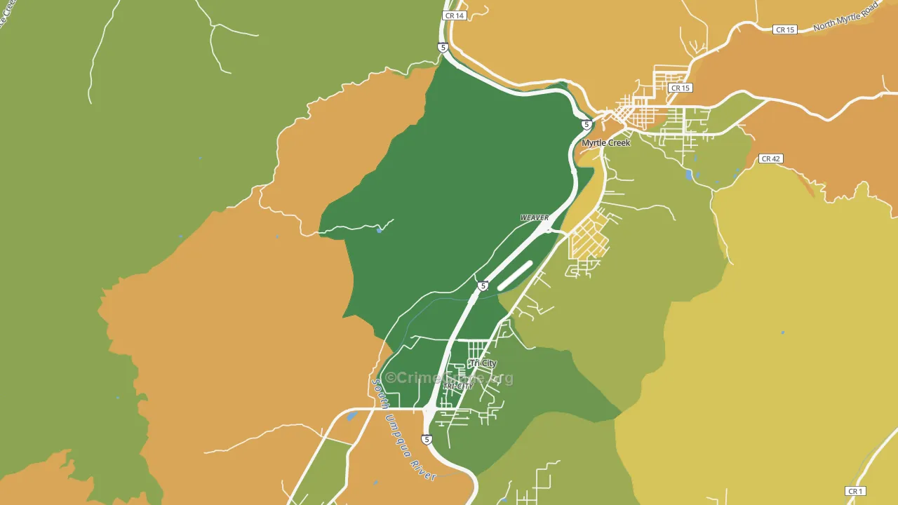 Tri-City, OR Map of Murder Rates