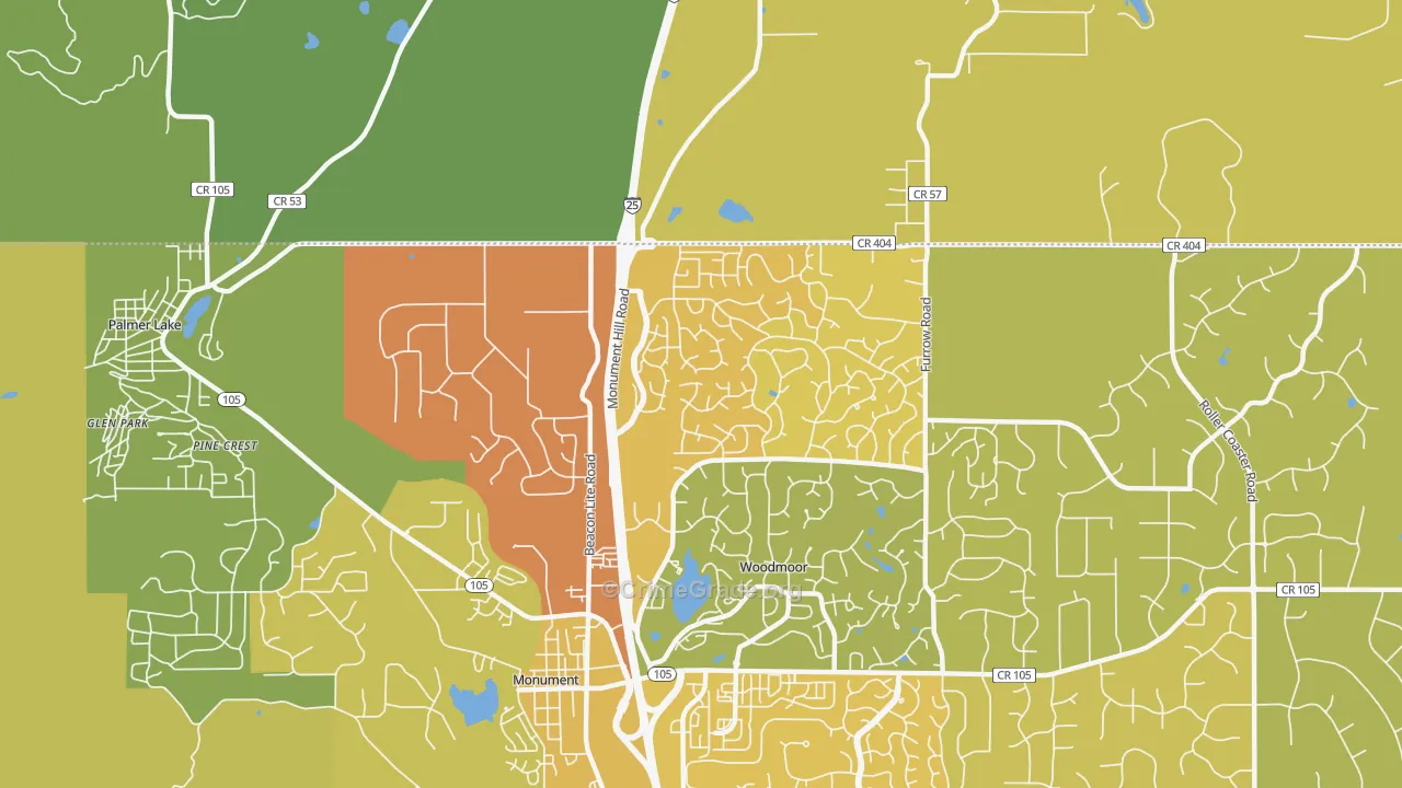 Tri-Lakes, Woodmoor, CO Map of Murder Rates