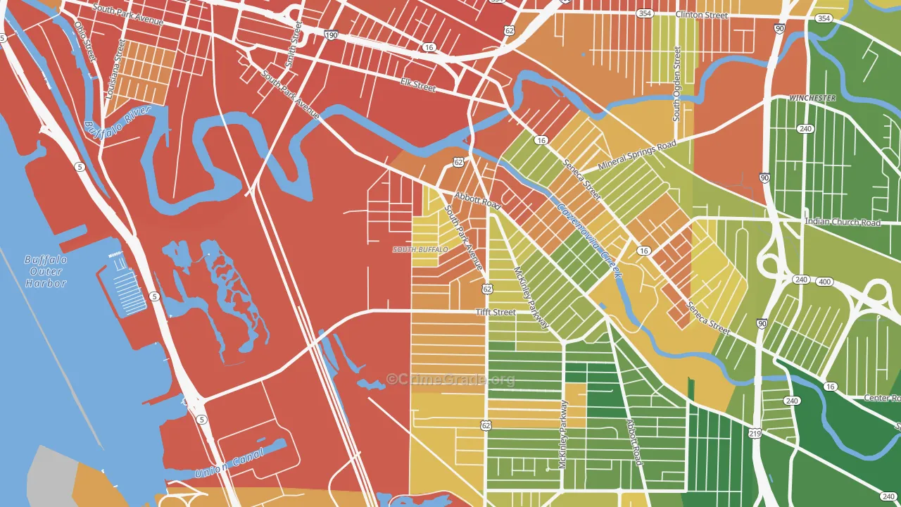 Triangle, Buffalo, NY Map of Murder Rates
