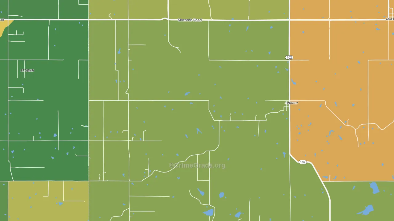 Tribbey, OK Map of Murder Rates