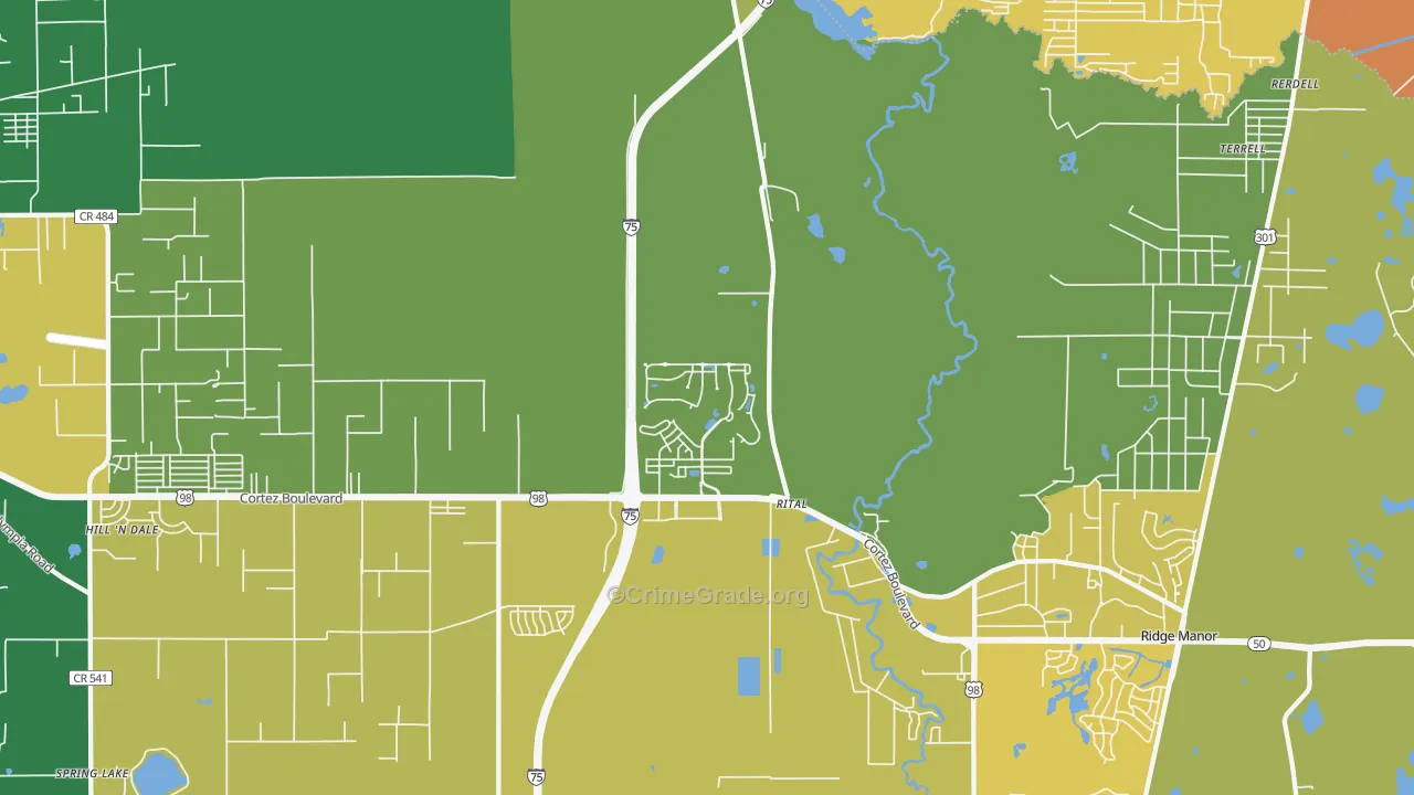 Trilby, FL Map of Murder Rates