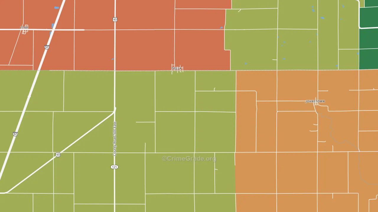 Trilla, IL Map of Murder Rates