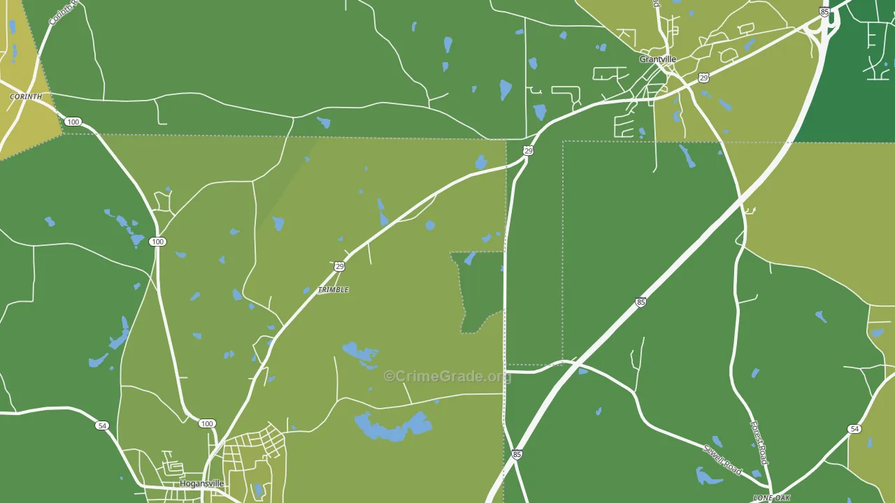 Trimble, GA Map of Murder Rates
