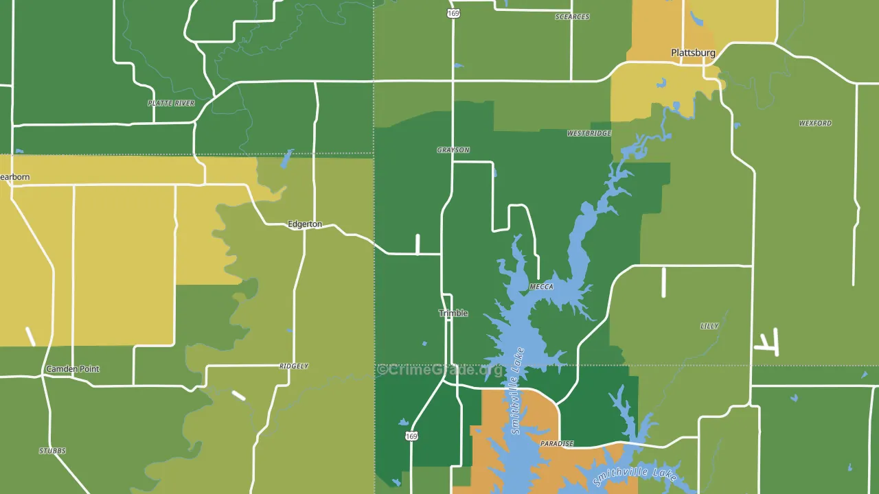 Trimble, MO Map of Murder Rates