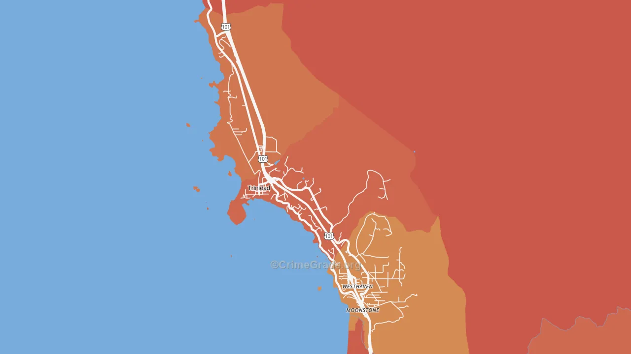 Trinidad, CA Map of Murder Rates