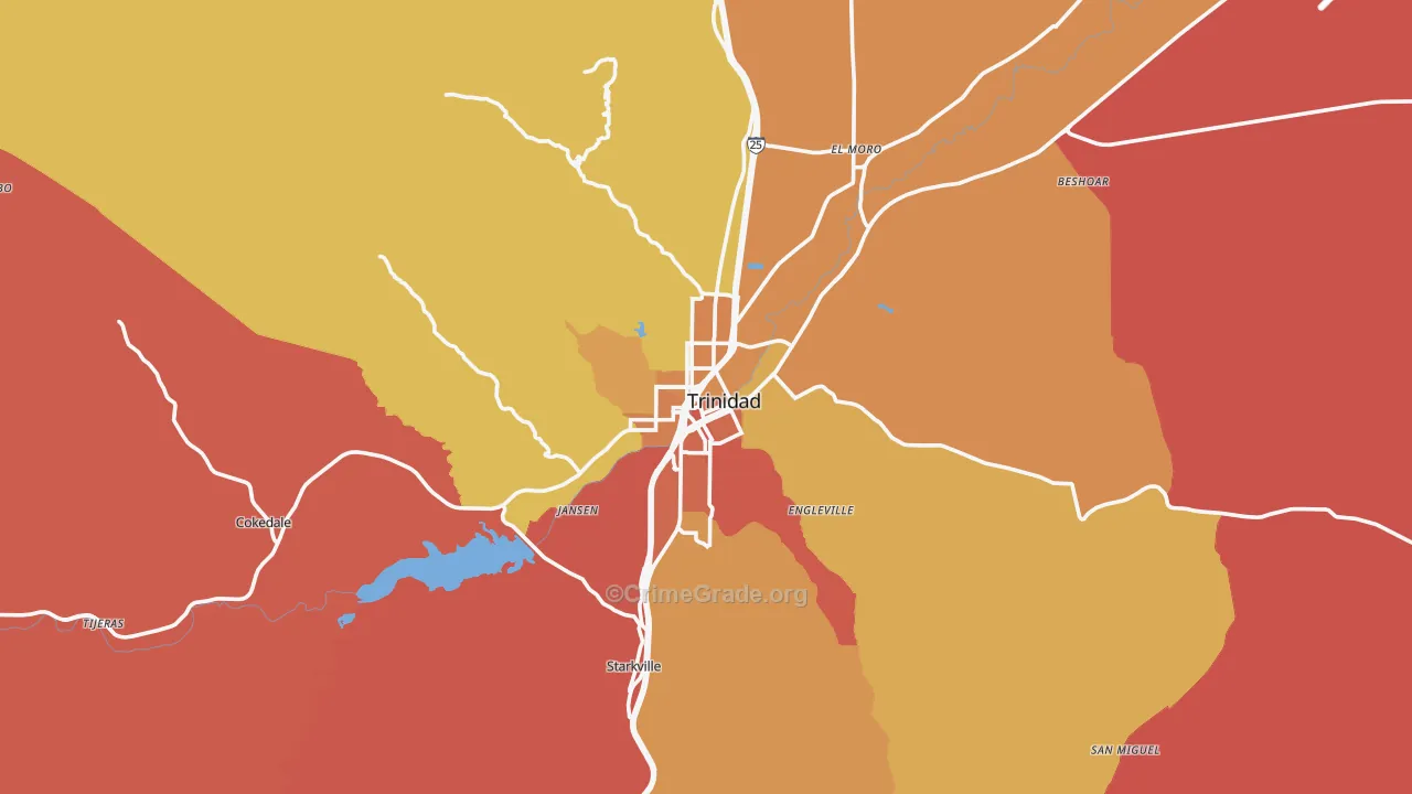 Trinidad, CO Map of Murder Rates