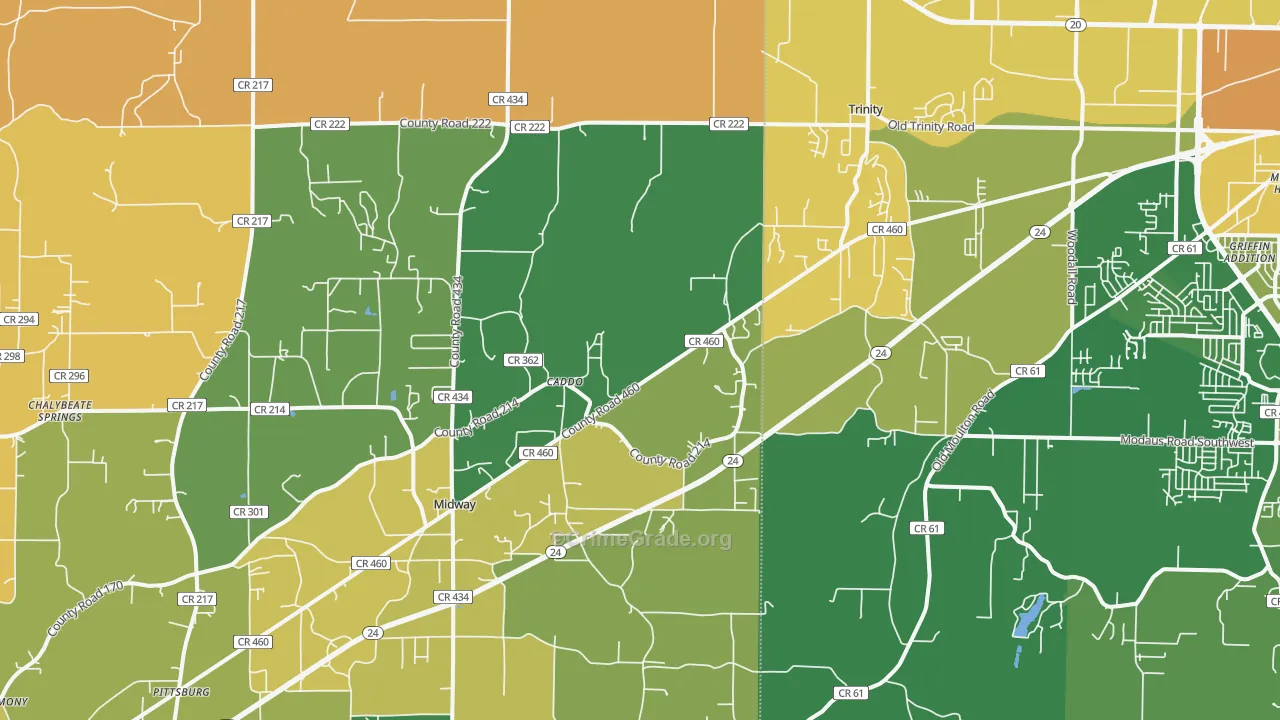 Trinity, AL Map of Murder Rates