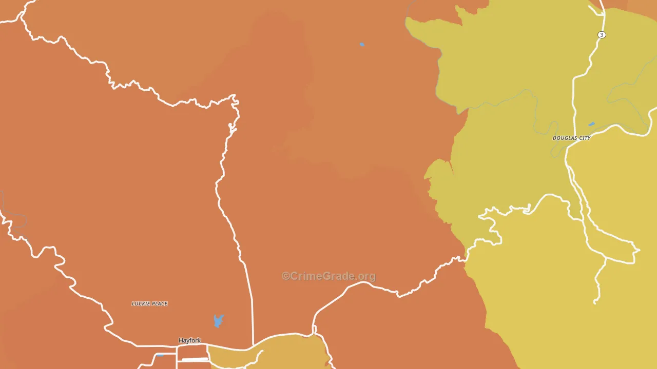 Trinity County, CA Map of Murder Rates