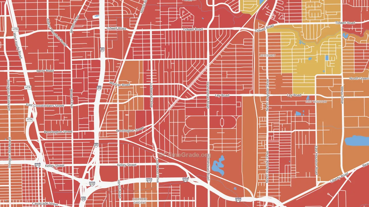 Trinity-Houston Gardens, Houston, TX Map of Murder Rates