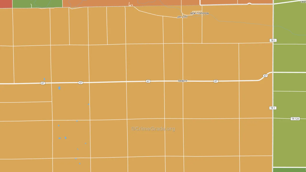 Trinity, IN Map of Murder Rates