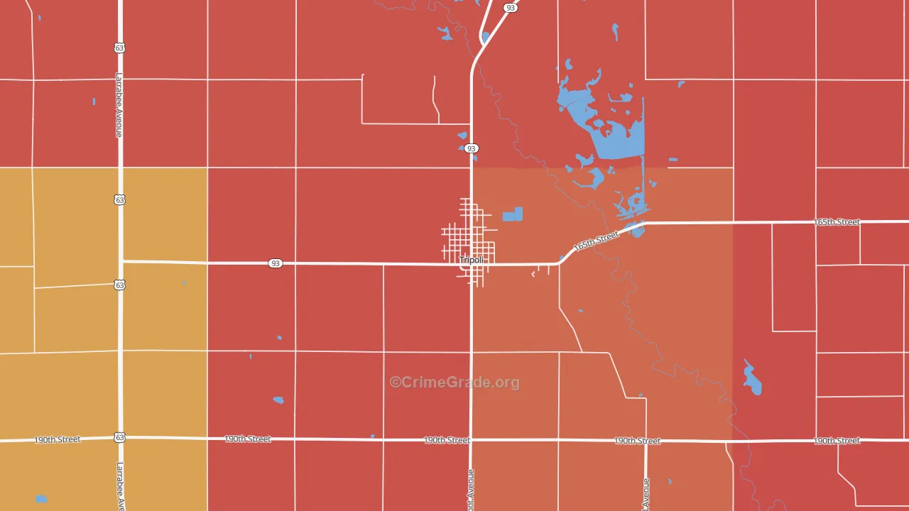 Tripoli, IA Map of Murder Rates