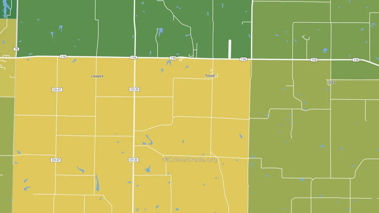 Trivoli, IL Map of Murder Rates