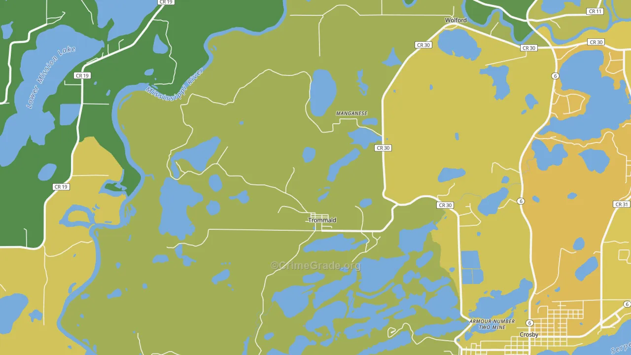 Trommald, MN Map of Murder Rates