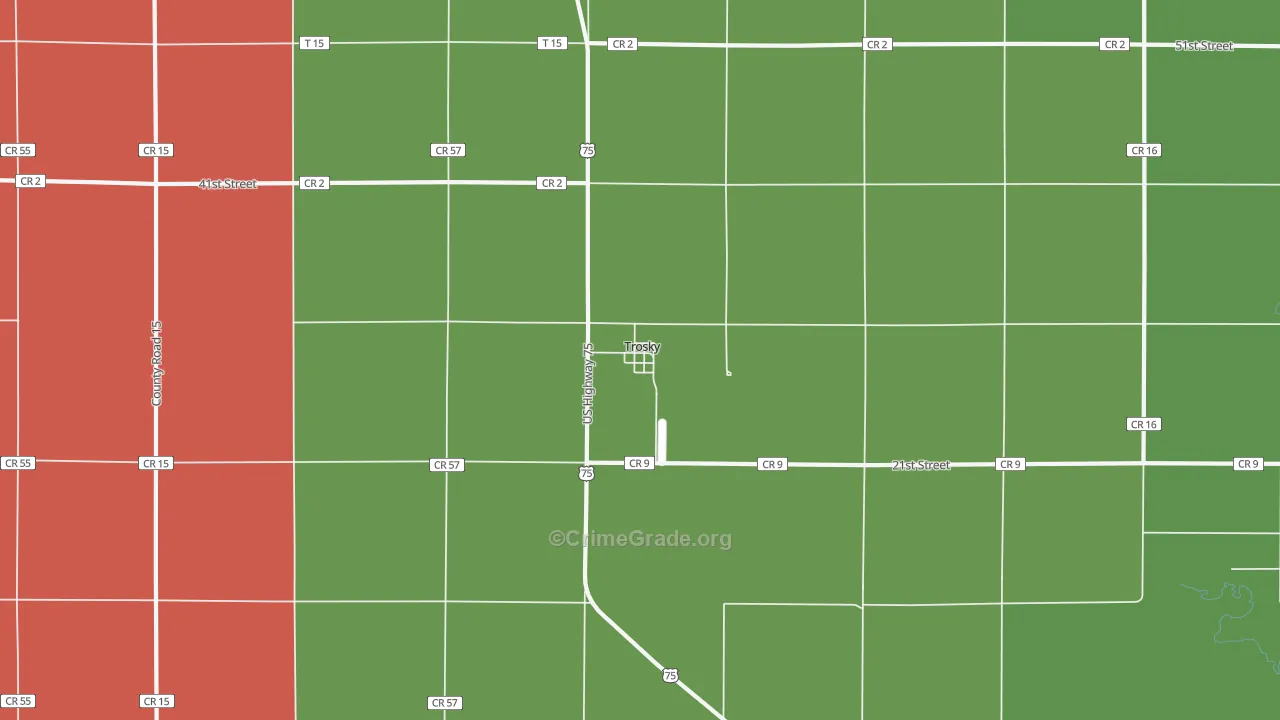 Trosky, MN Map of Murder Rates