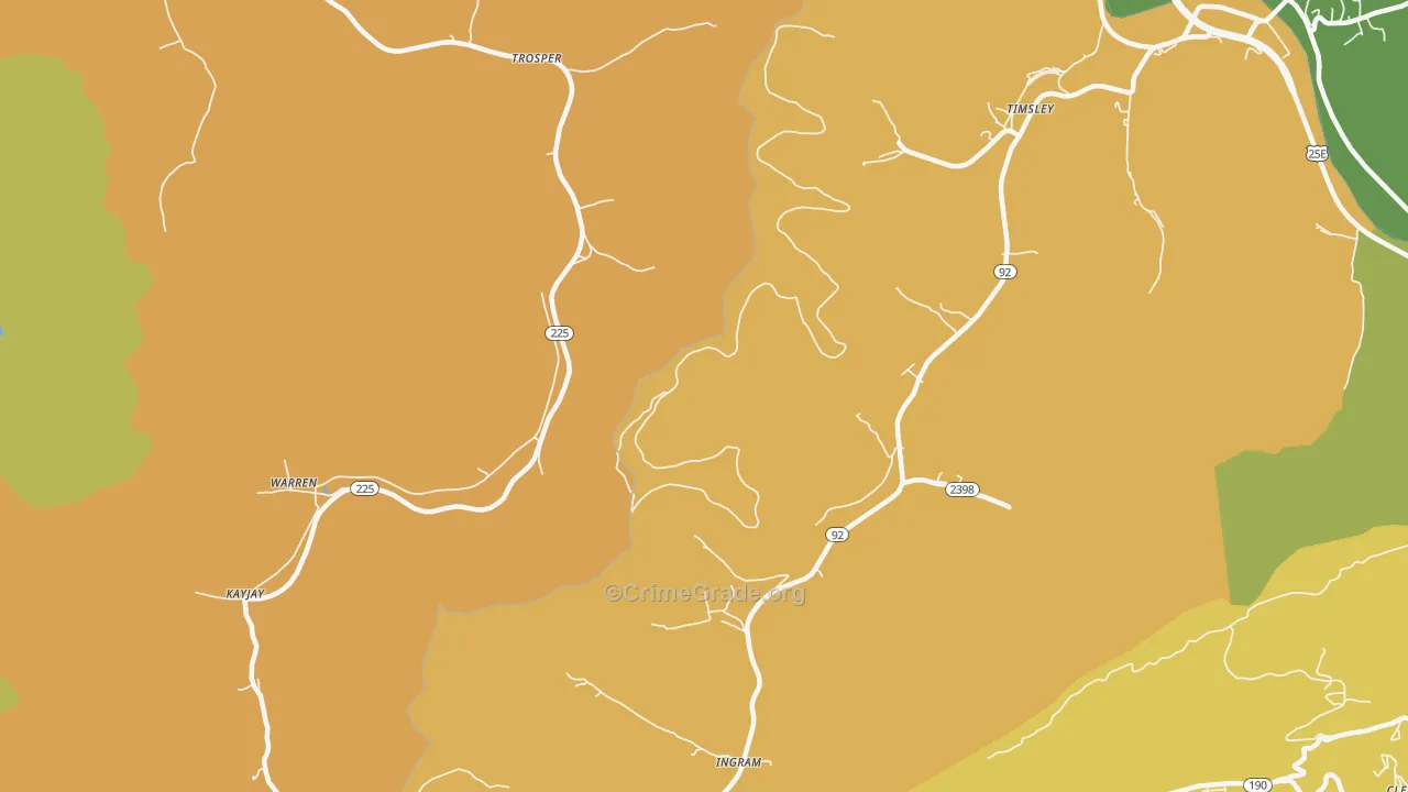 Trosper, KY Map of Murder Rates