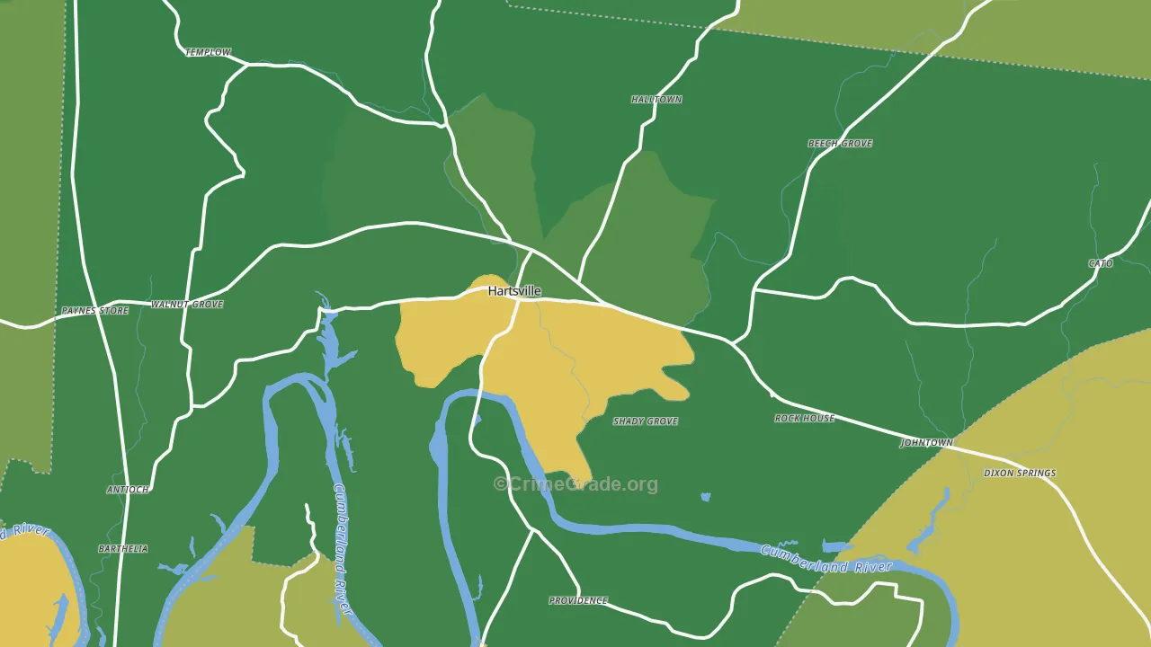 Trousdale County, TN Map of Murder Rates