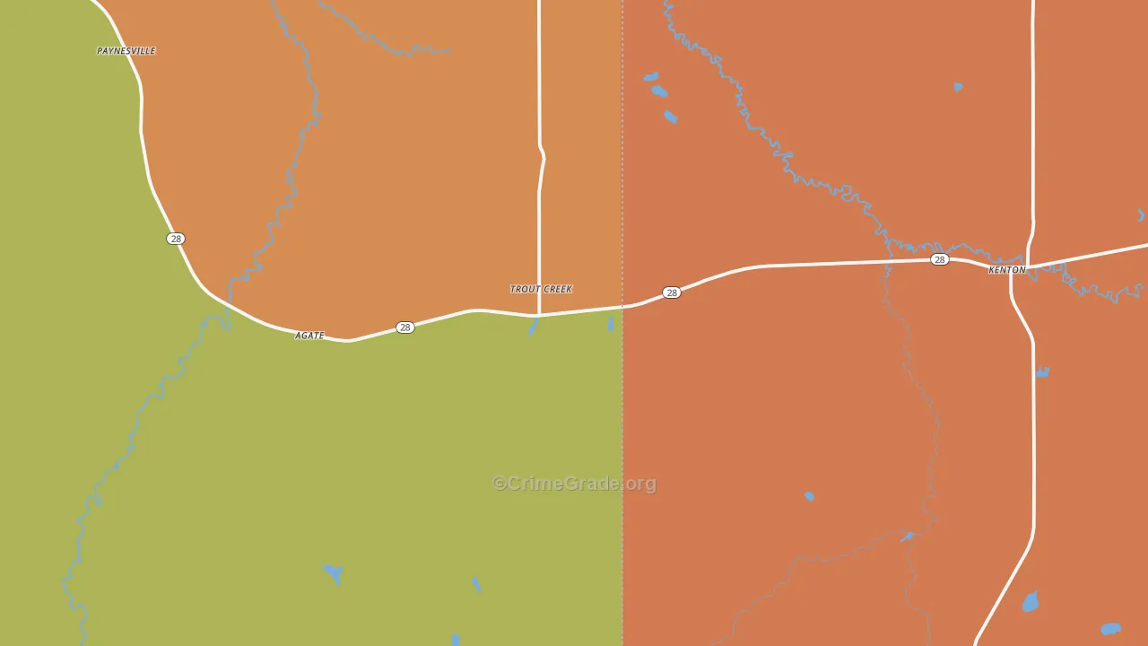 Trout Creek, MI Map of Murder Rates