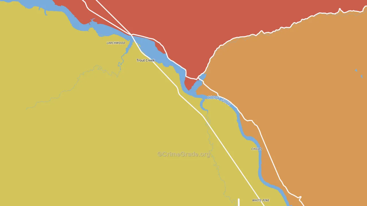 Trout Creek, MT Map of Murder Rates