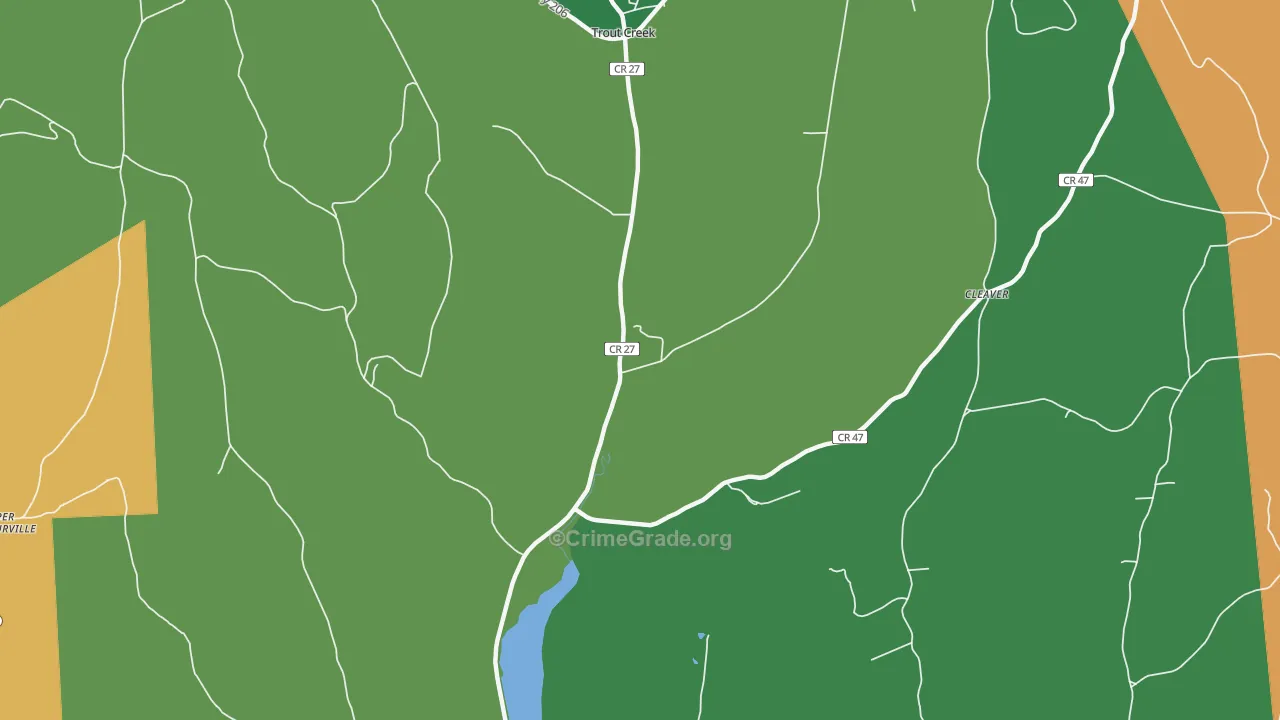 Trout Creek, NY Map of Murder Rates
