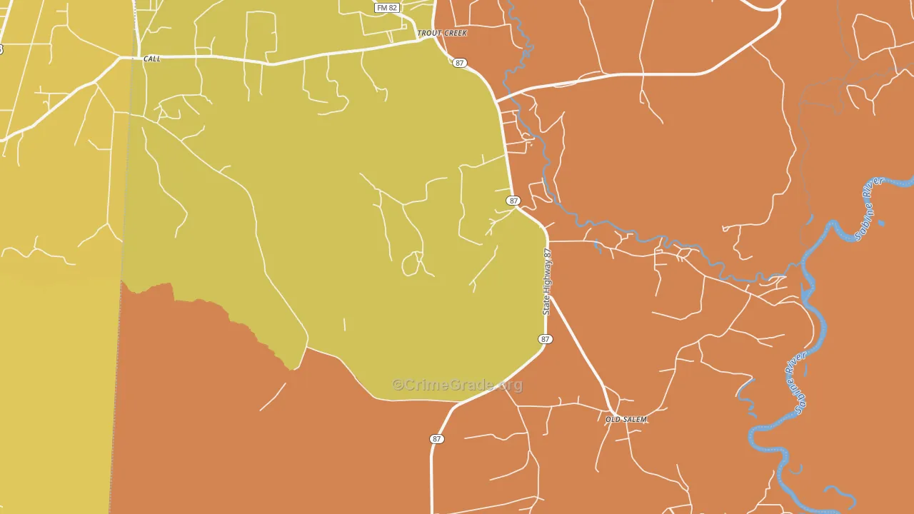 Trout Creek, TX Map of Murder Rates