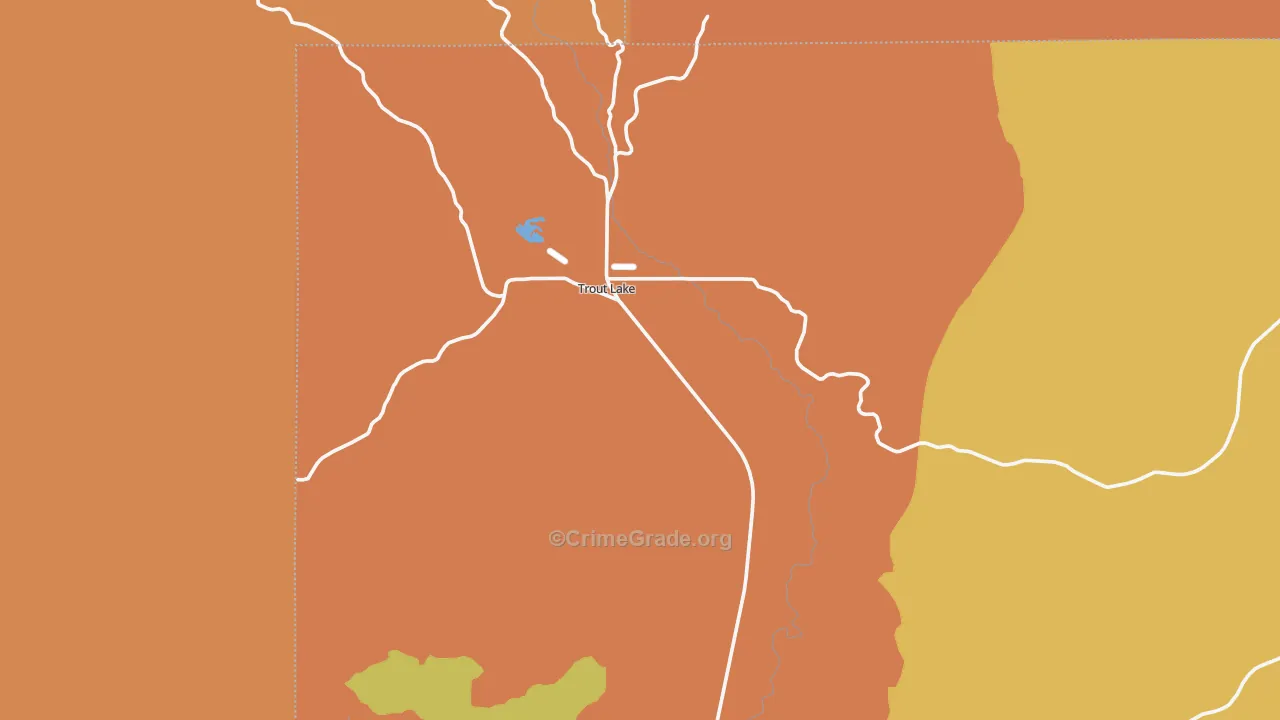 Trout Lake, WA Map of Murder Rates