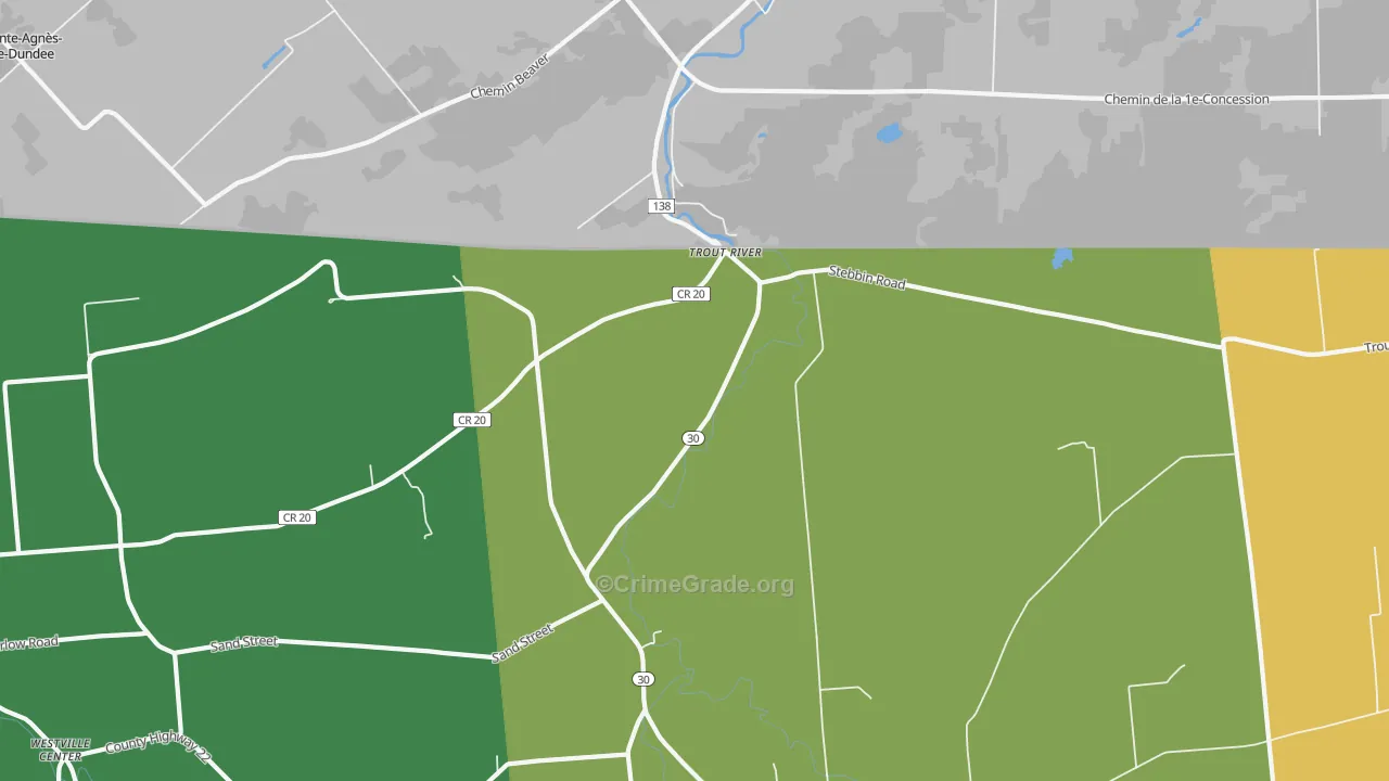 Trout River, NY Map of Murder Rates