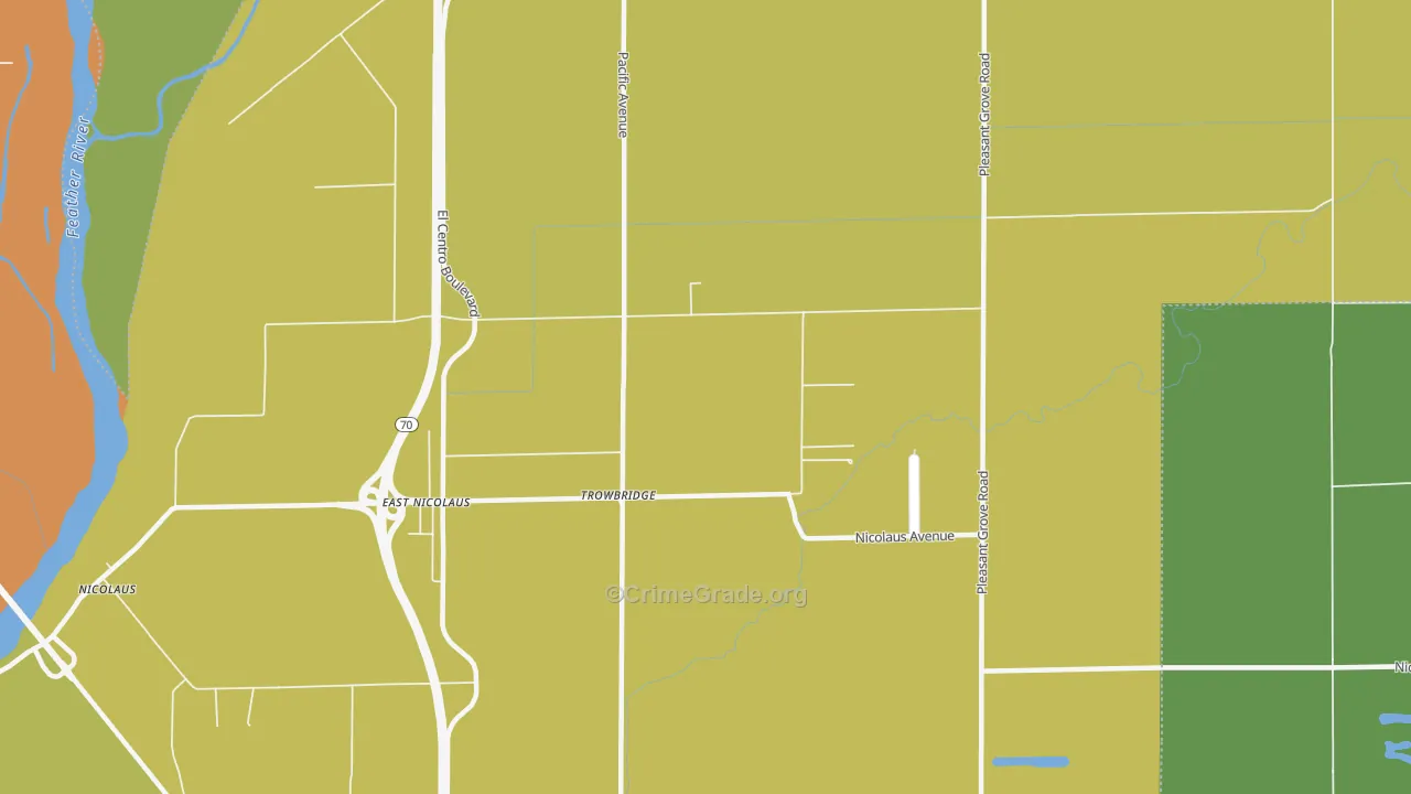 Trowbridge, CA Map of Murder Rates