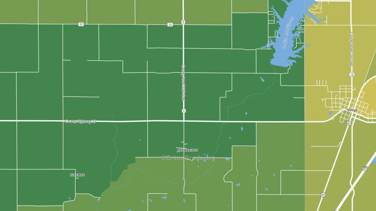 Trowbridge, IL Map of Murder Rates