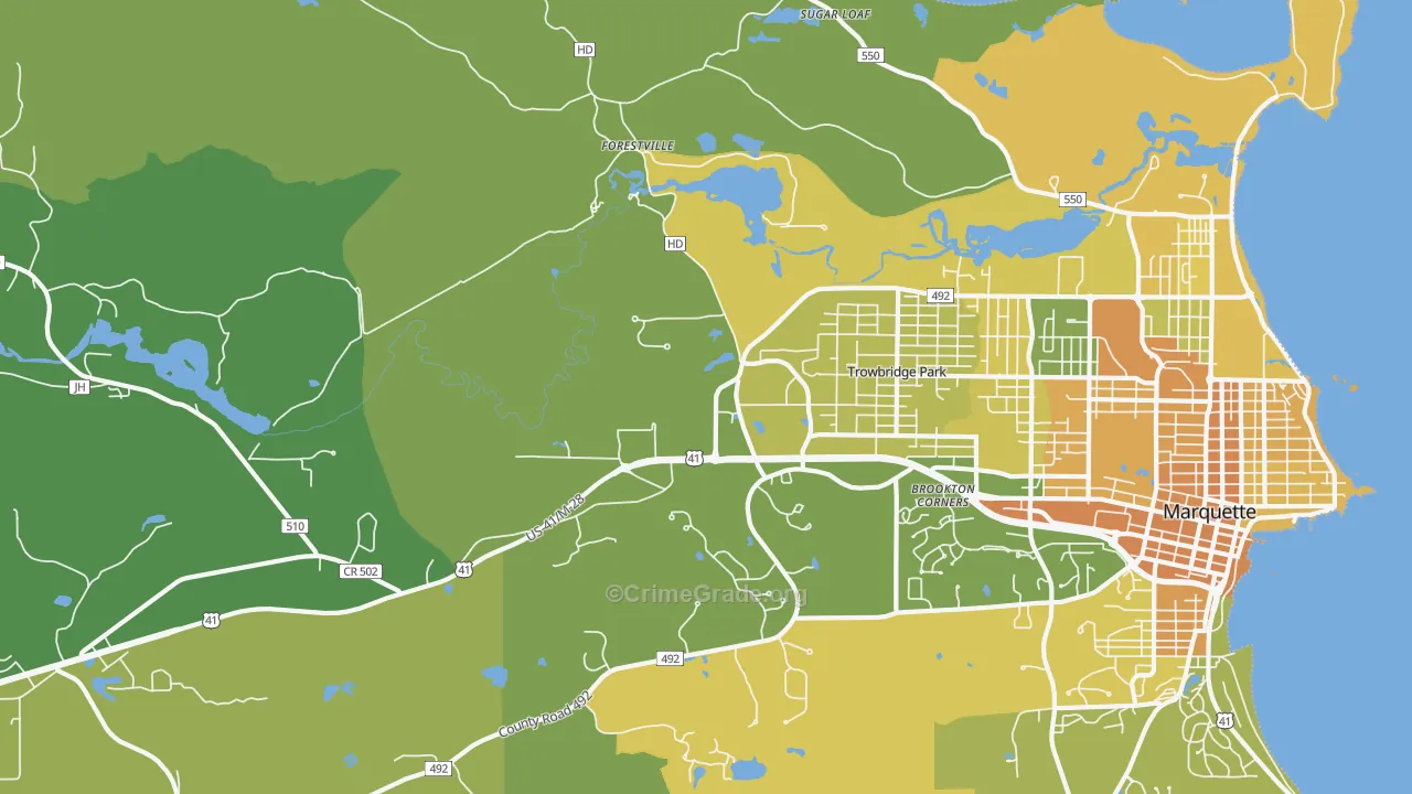 Trowbridge Park, MI Map of Murder Rates