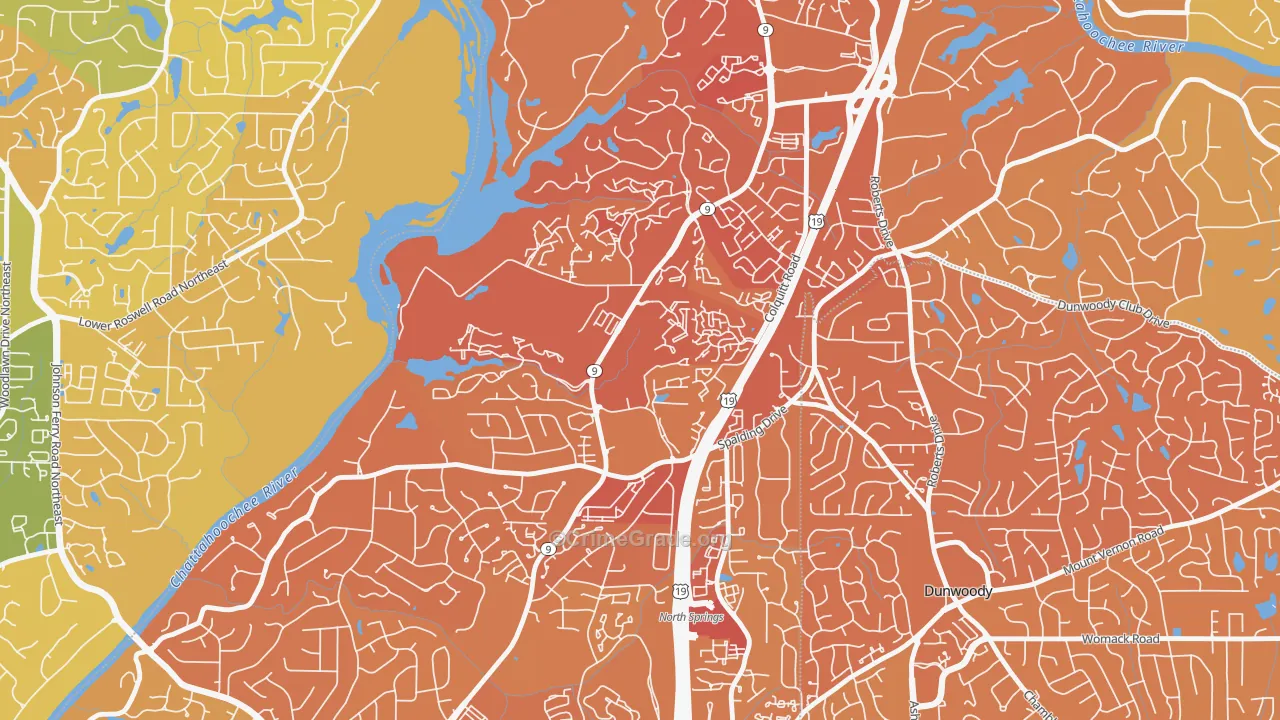 Trowbridge Square, Sandy Springs, GA Map of Murder Rates