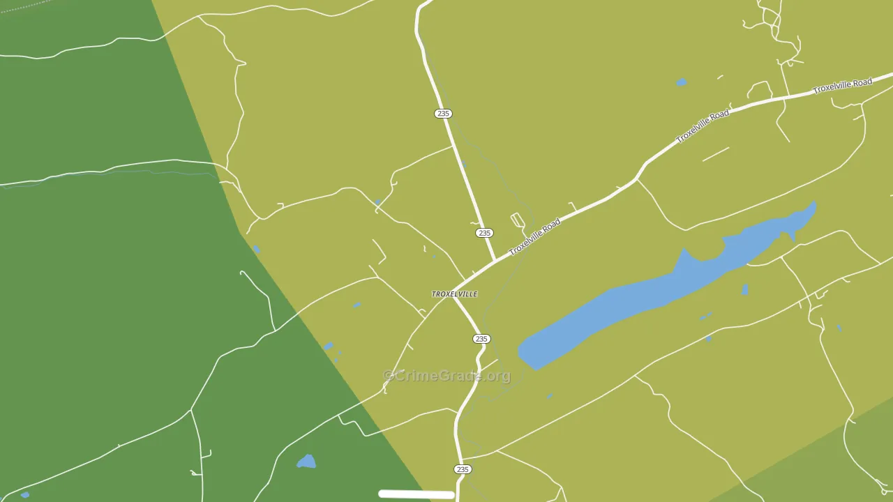 Troxelville, PA Map of Murder Rates