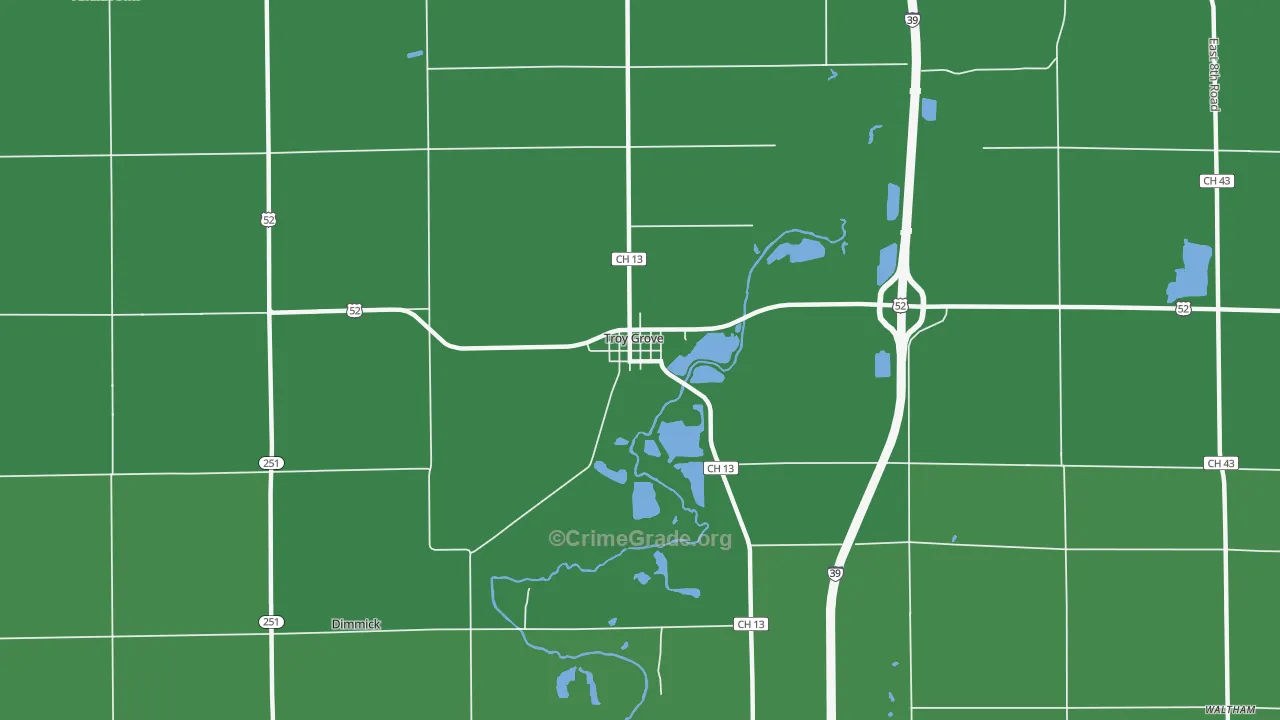 Troy Grove, IL Map of Murder Rates