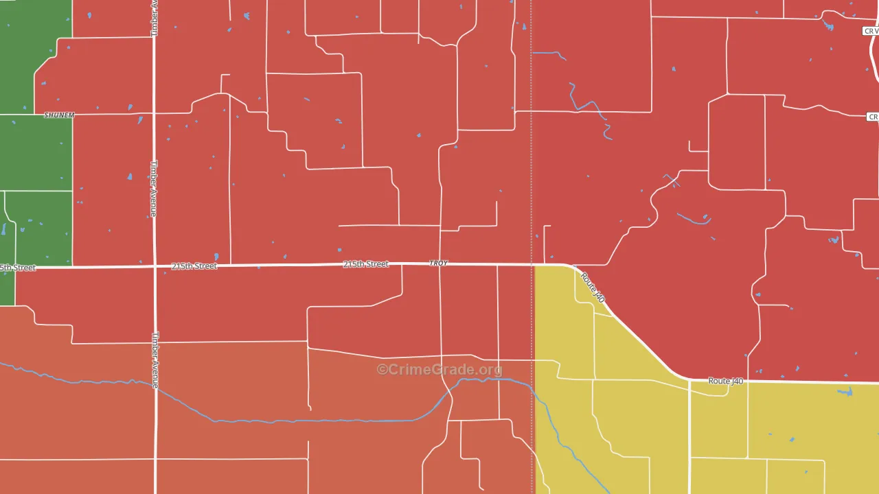 Troy, IA Map of Murder Rates