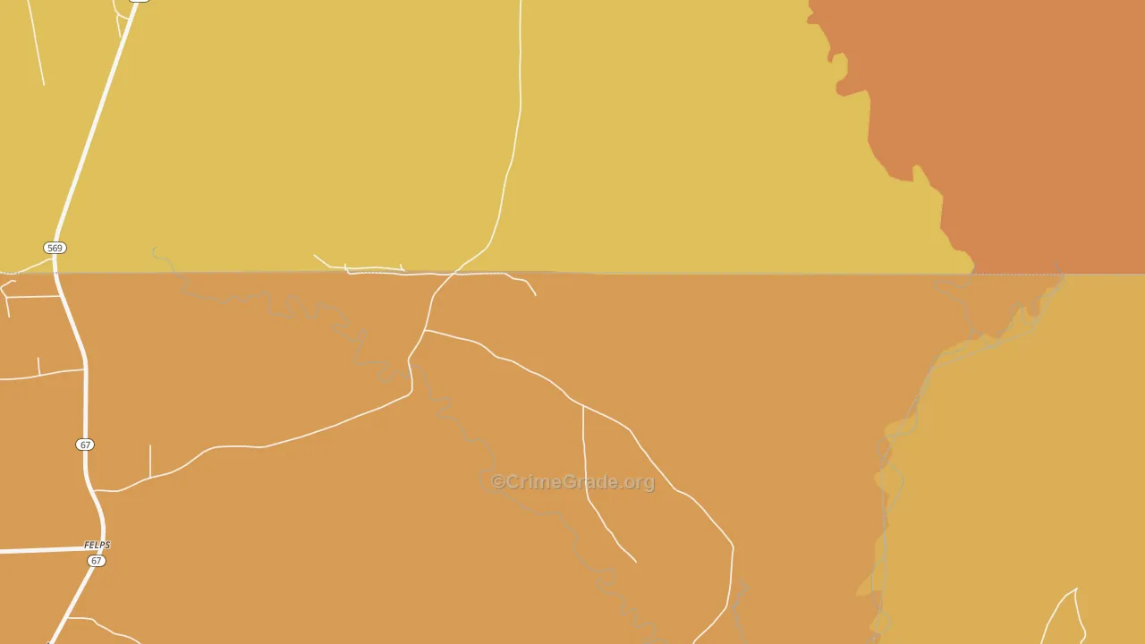 Troy, LA Map of Murder Rates