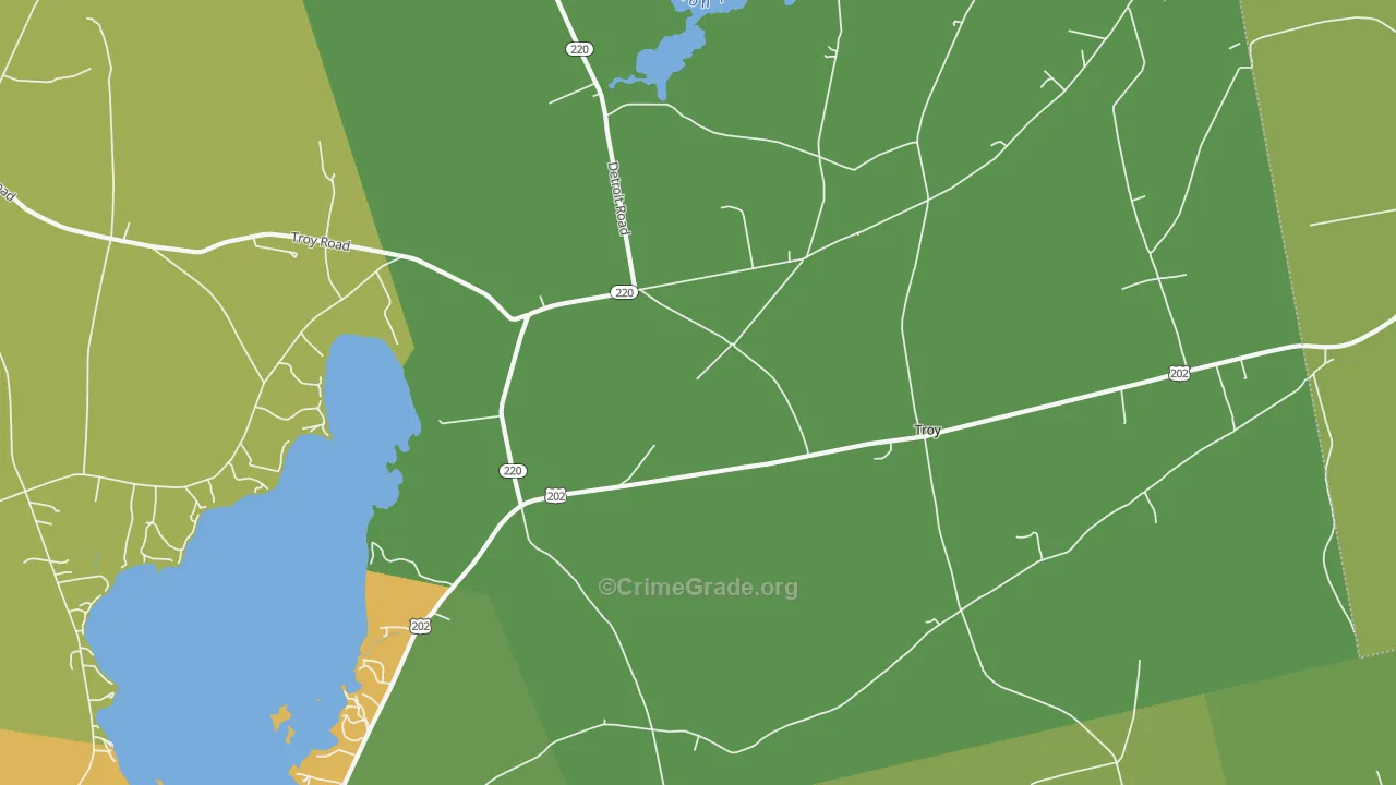 Troy, ME Map of Murder Rates
