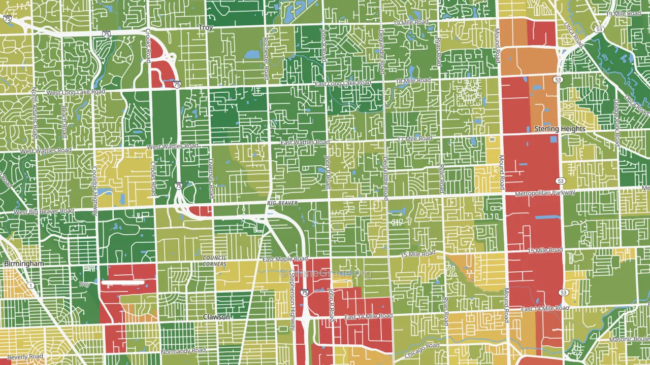 Troy, MI Map of Murder Rates