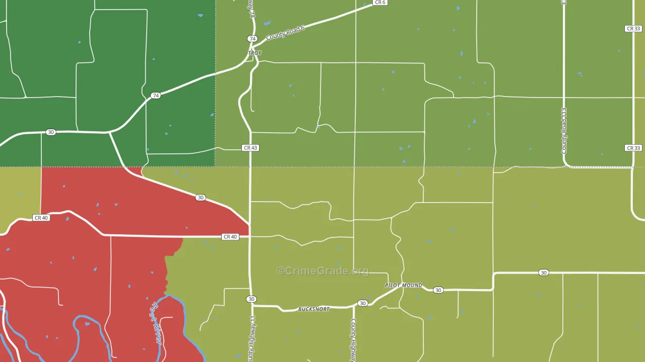 Troy, MN Map of Murder Rates