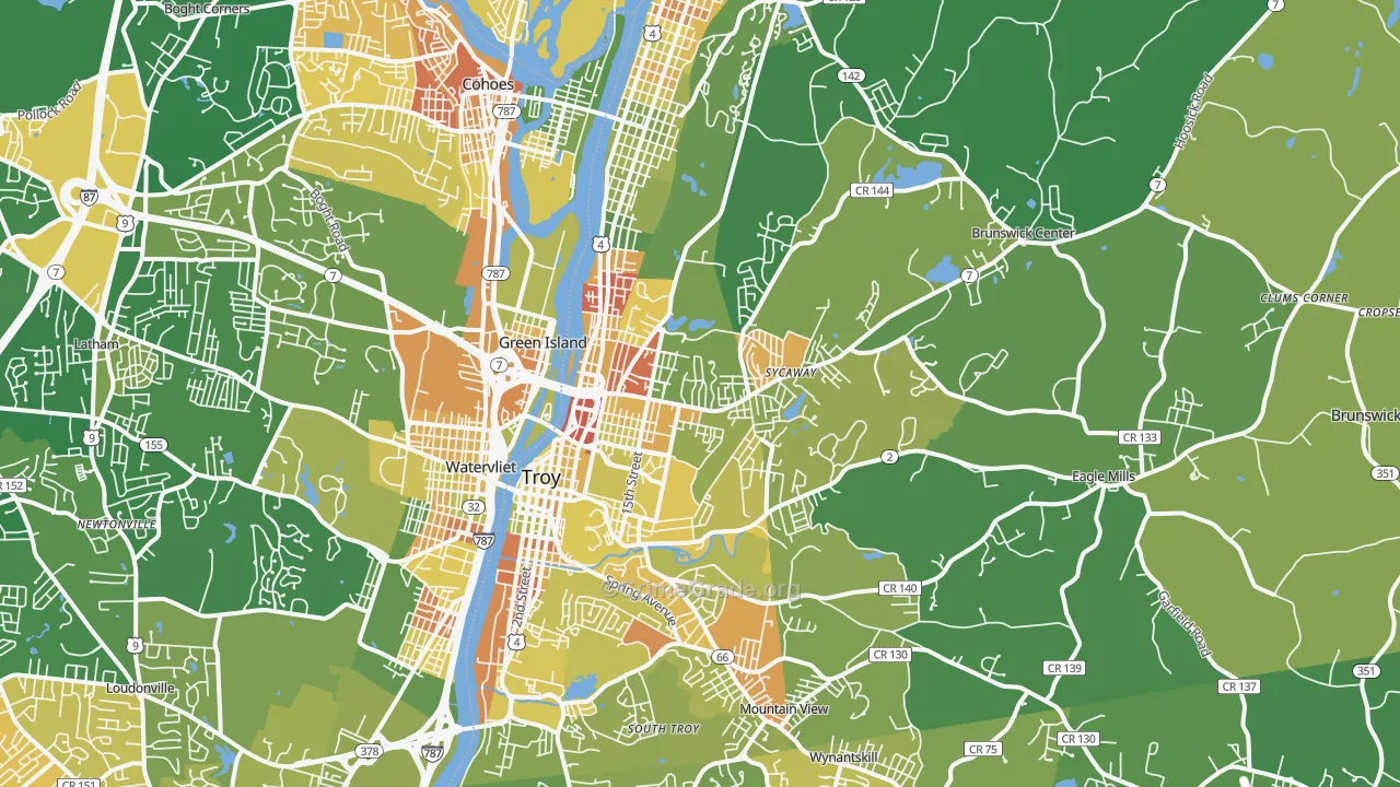 Troy, NY Map of Murder Rates