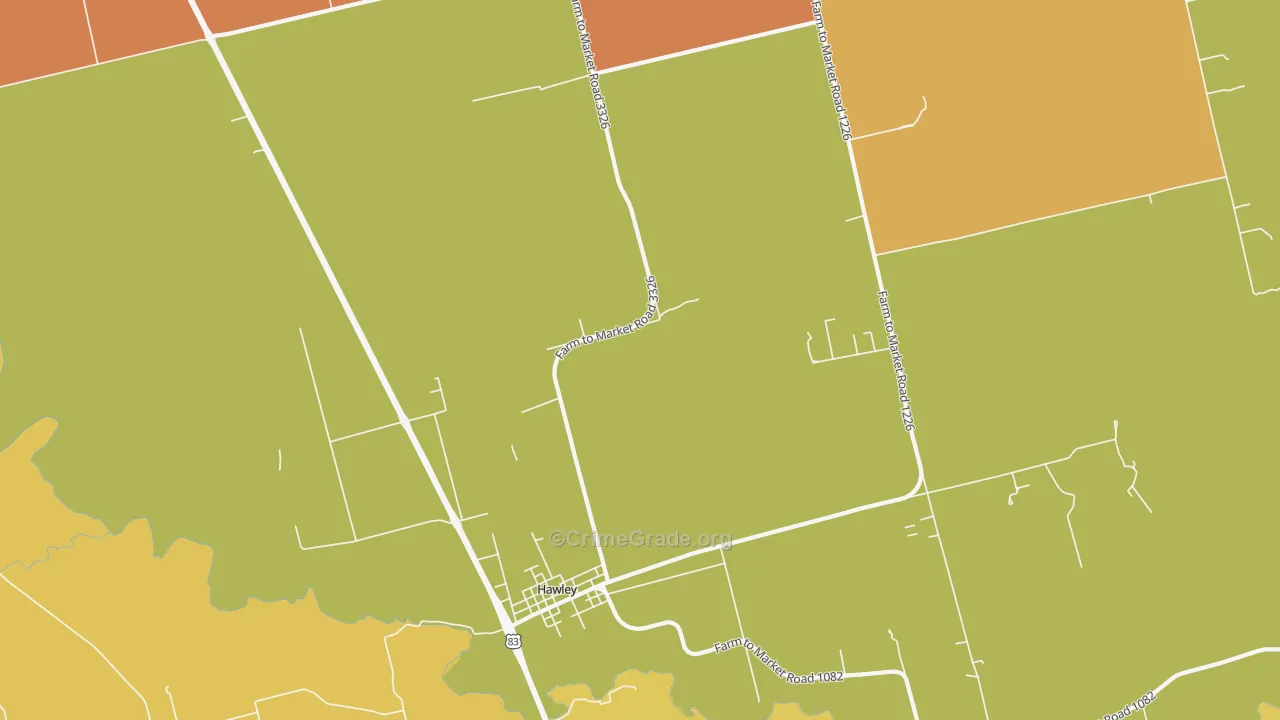 Truby, TX Map of Murder Rates