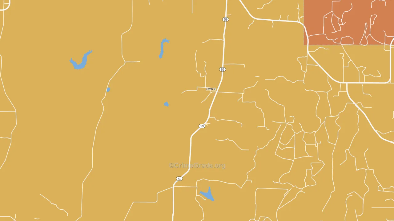 Truce, TX Map of Murder Rates