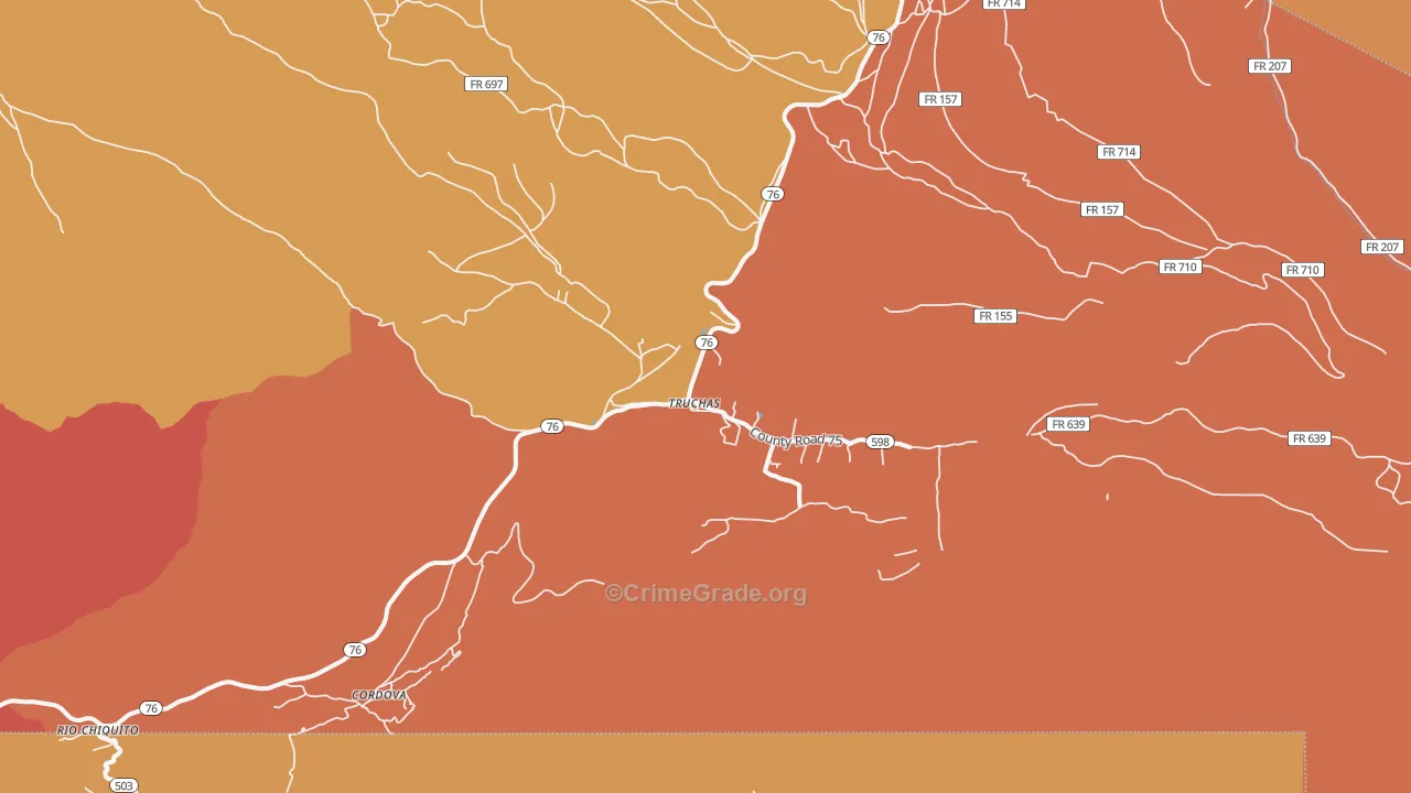 Truchas, NM Map of Murder Rates
