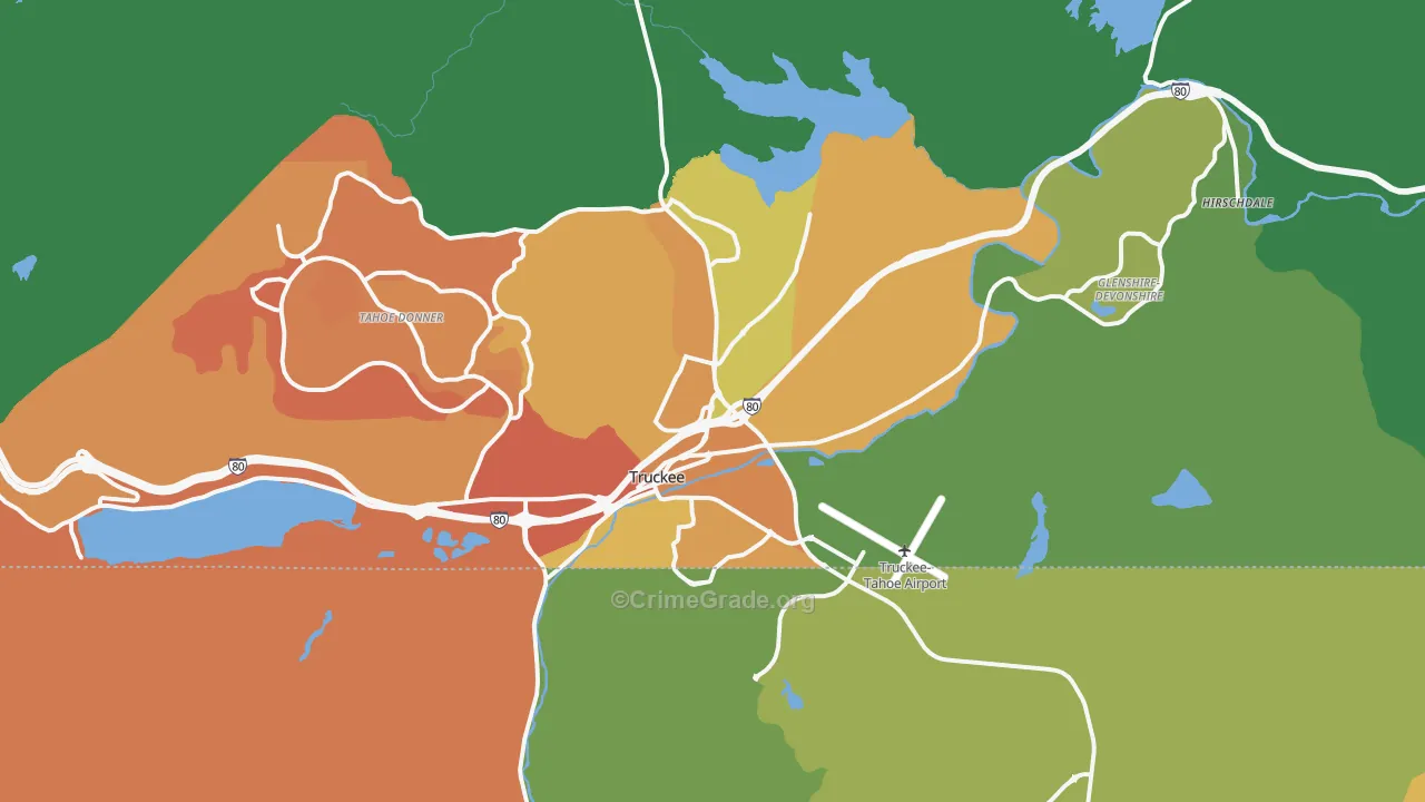 Truckee, CA Map of Murder Rates