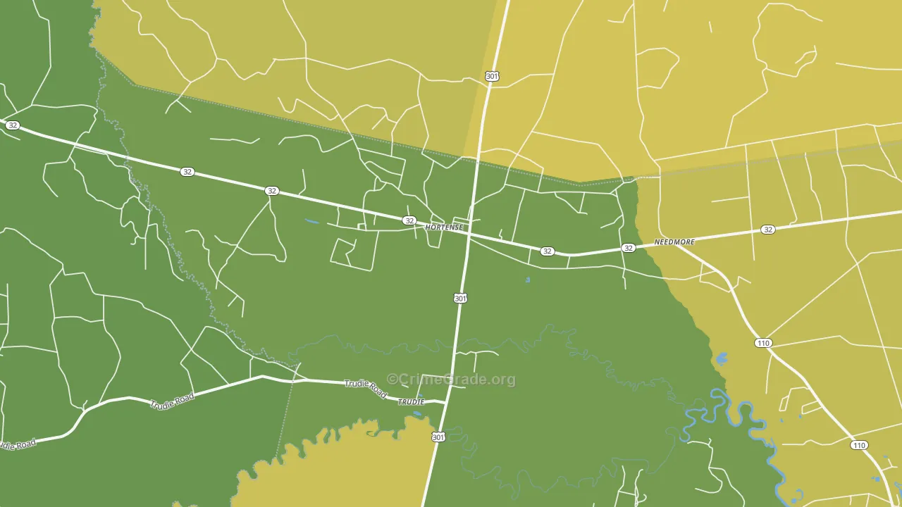 Trudie, GA Map of Murder Rates