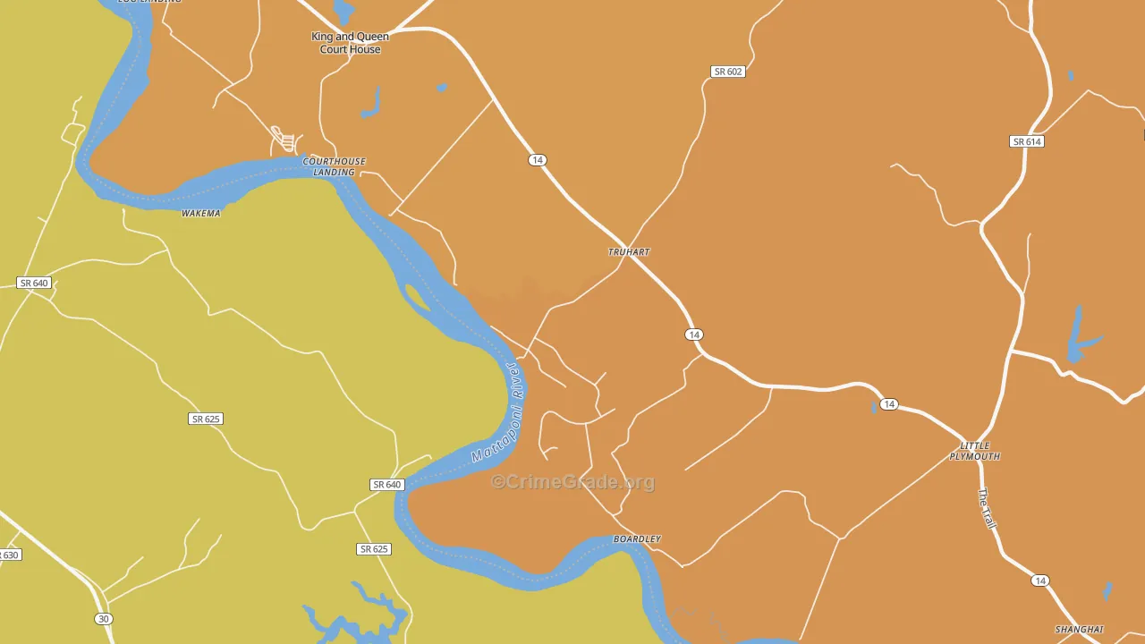 Truhart, VA Map of Murder Rates