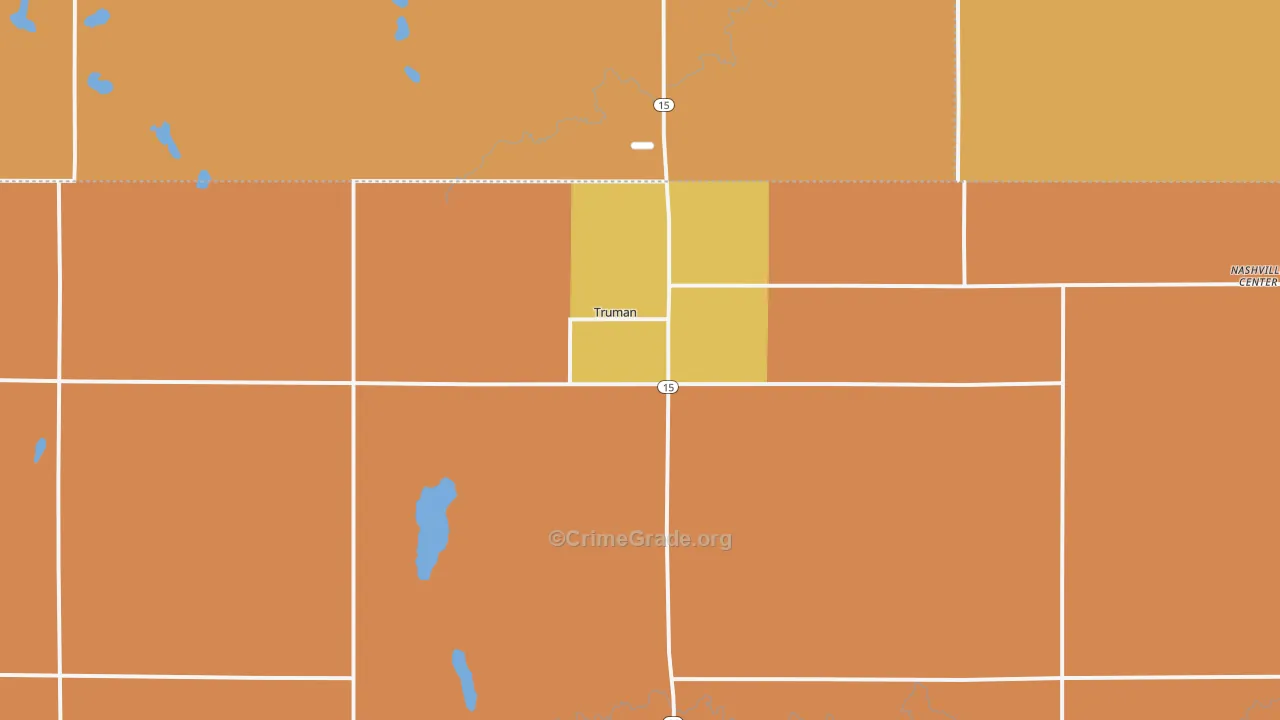 Truman, MN Map of Murder Rates