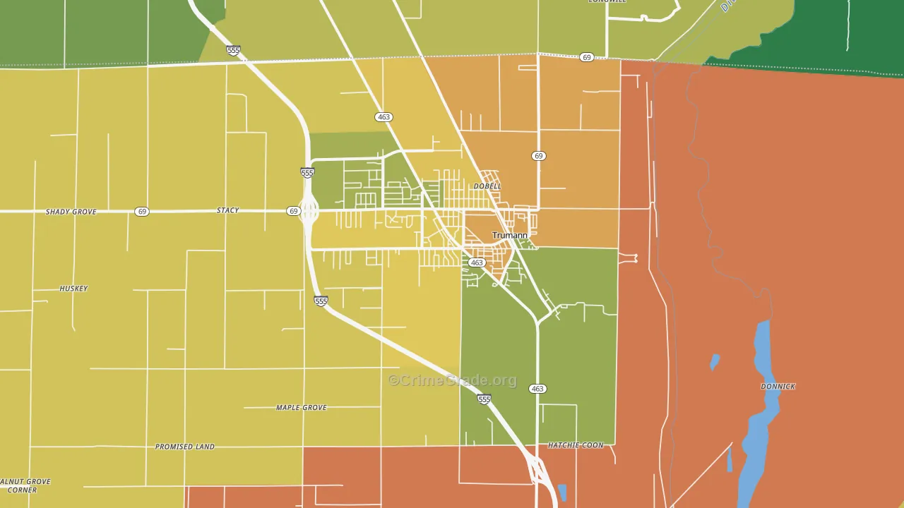 Trumann, AR Map of Murder Rates