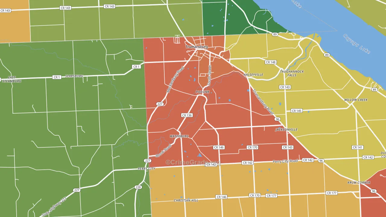 Trumansburg, NY Map of Murder Rates